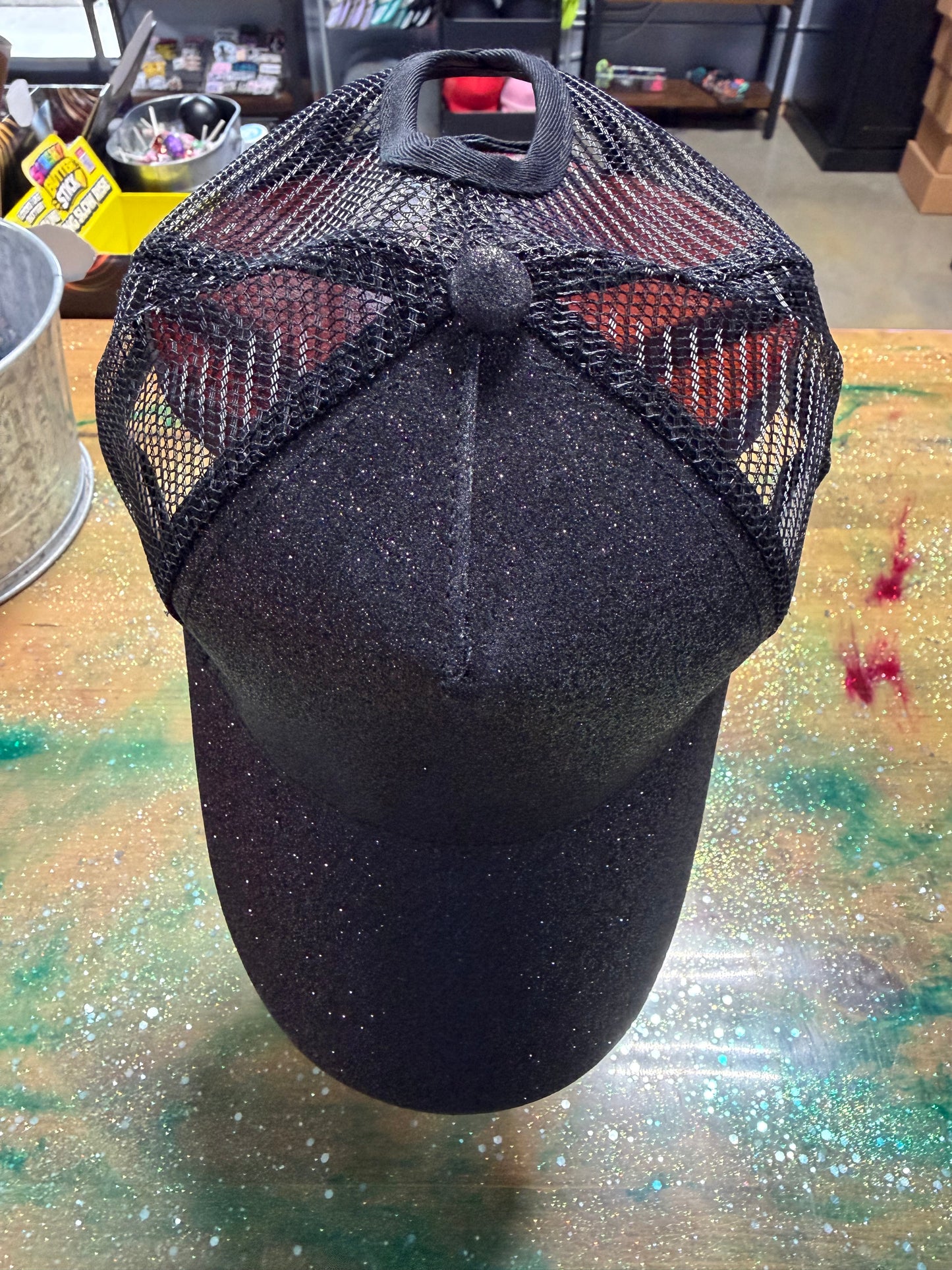 Black Glitter Bill and Front - Trucker