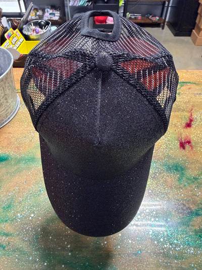Black Glitter Bill and Front - Trucker