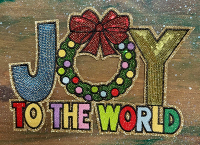 Joy to the World Wreath - Iron On Patch