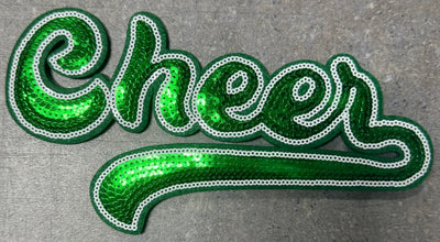 Cheer Green - Chenille/Sequins Iron On Patch