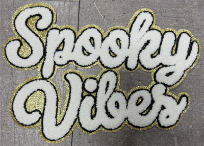 Spooky Vibes Cursive - Chenille/Sequins Iron On Patch