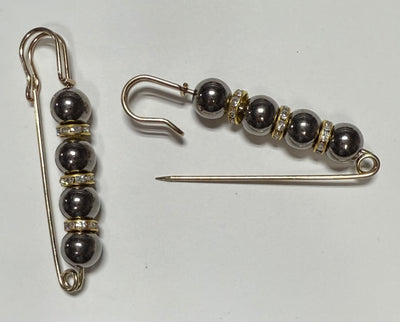 Black and Gold Hat Pins (4 beads)