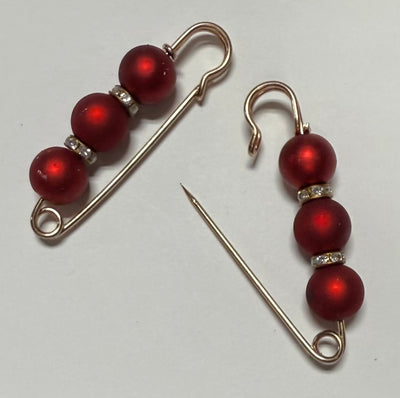 Red Hat Pins (3 beads)