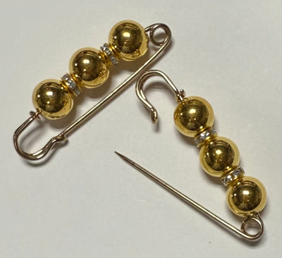 Gold Hat Pins (3 beads)