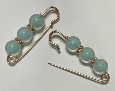 Green Silicone Hat Pins (3 beads)