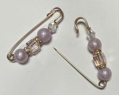 Clear and Lilac Hat Pins (3 beads)