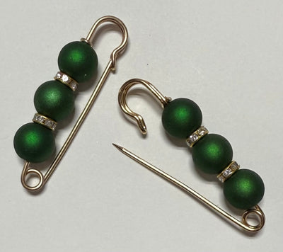 Green Silicone Hat Pins (3 beads)