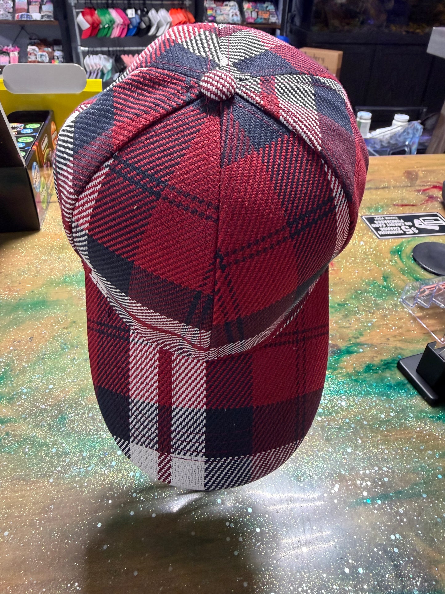 Red and Black Plaid Canvas - Trucker Hat