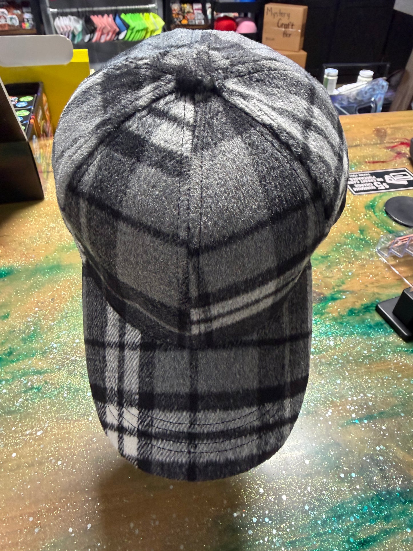 Black and Gray Plaid Flannel - Trucker Hat