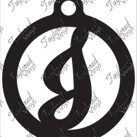 J Circle Monogram Acrylic Blank Keychain
