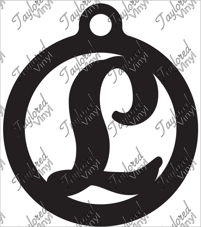 L Circle Monogram Acrylic Blank Keychain
