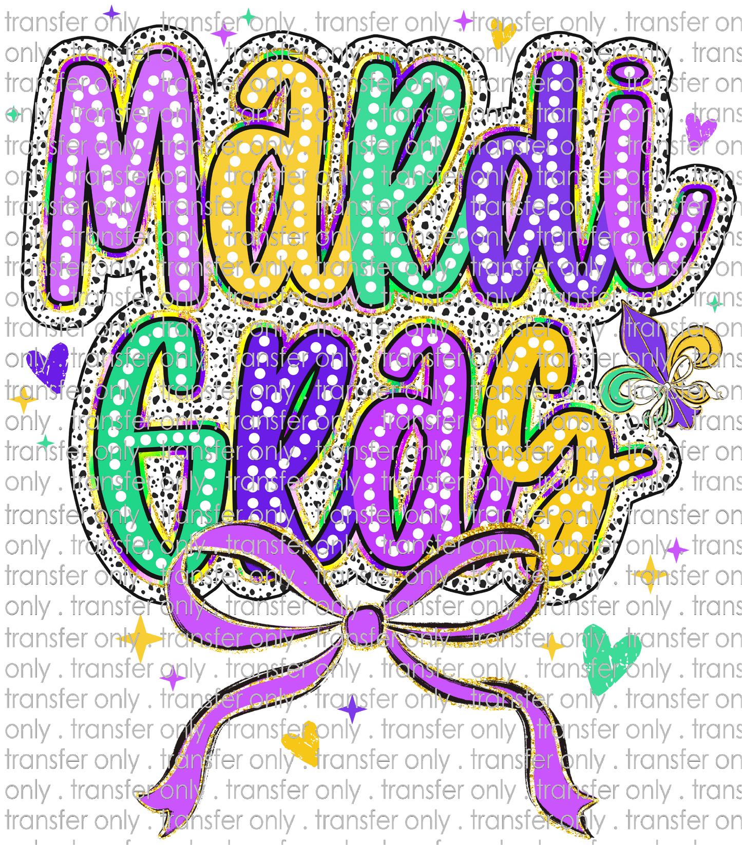 MG 117 Mardi Gras Bows Dalmatian Dots