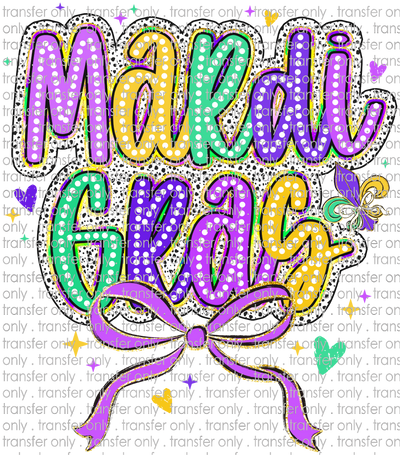 MG 117 Mardi Gras Bows Dalmatian Dots