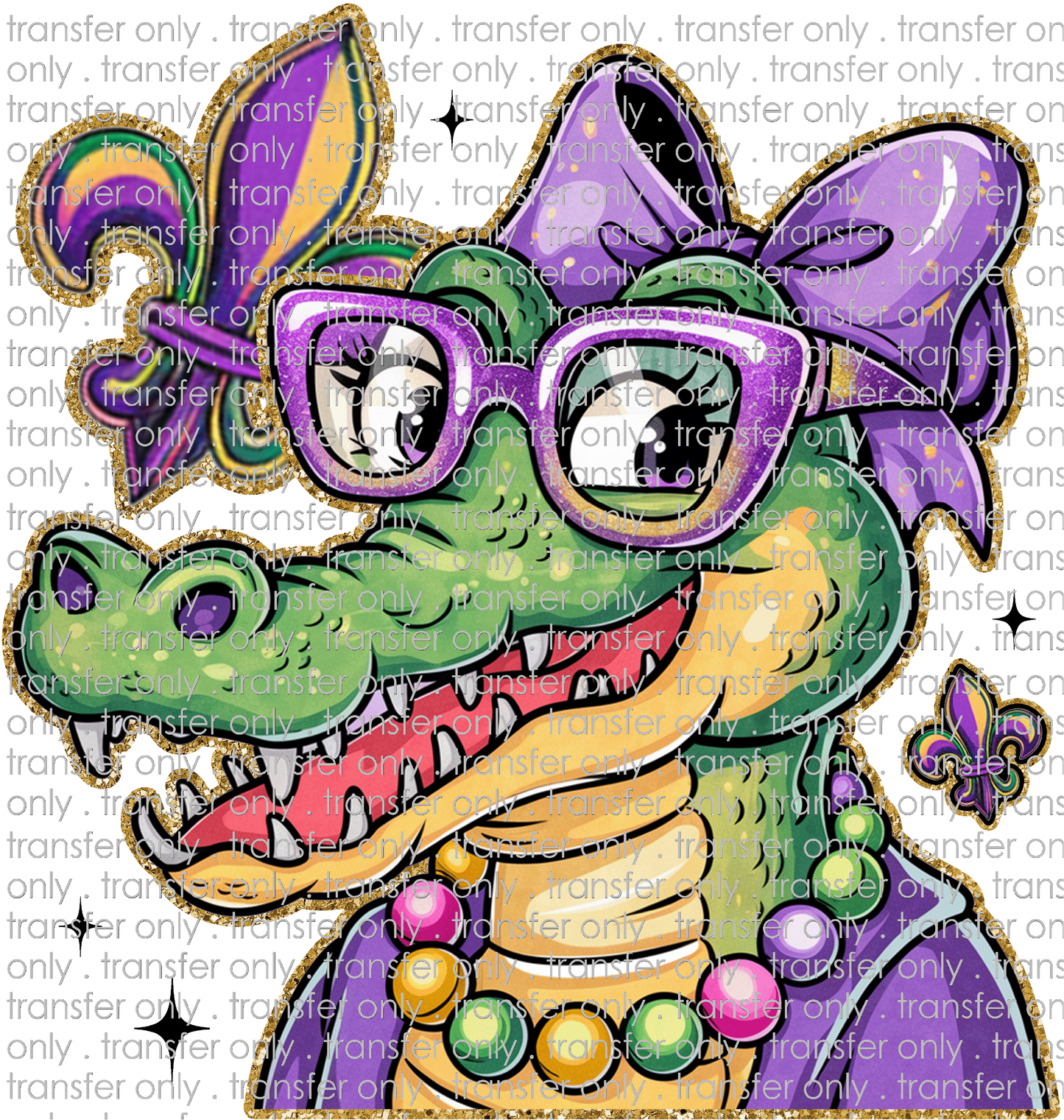 MG 124 Cute Crocodile Mardi Gras