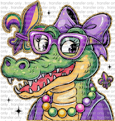 MG 124 Cute Crocodile Mardi Gras