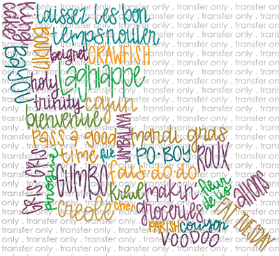 MG 88 Louisiana Words Art Color