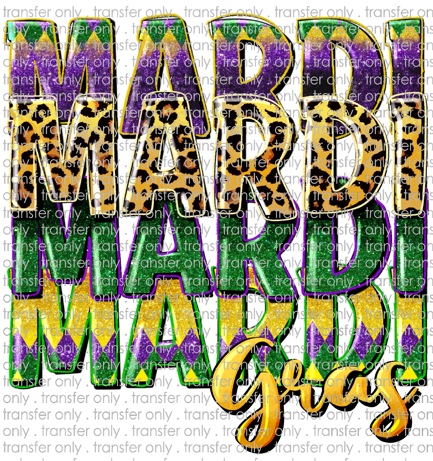 MG 93 Mardi Gras Stacked Faux Glitter