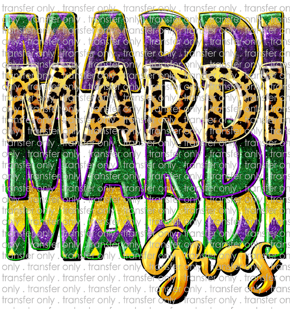 MG 93 Mardi Gras Stacked Faux Glitter