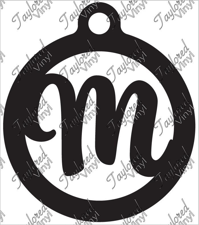 M Circle Monogram Acrylic Blank Keychain