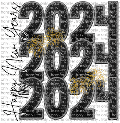 NYE 41 Happy New Year Faux Embroidery 2024 stacked