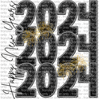 NYE 41 Happy New Year Faux Embroidery 2024 stacked