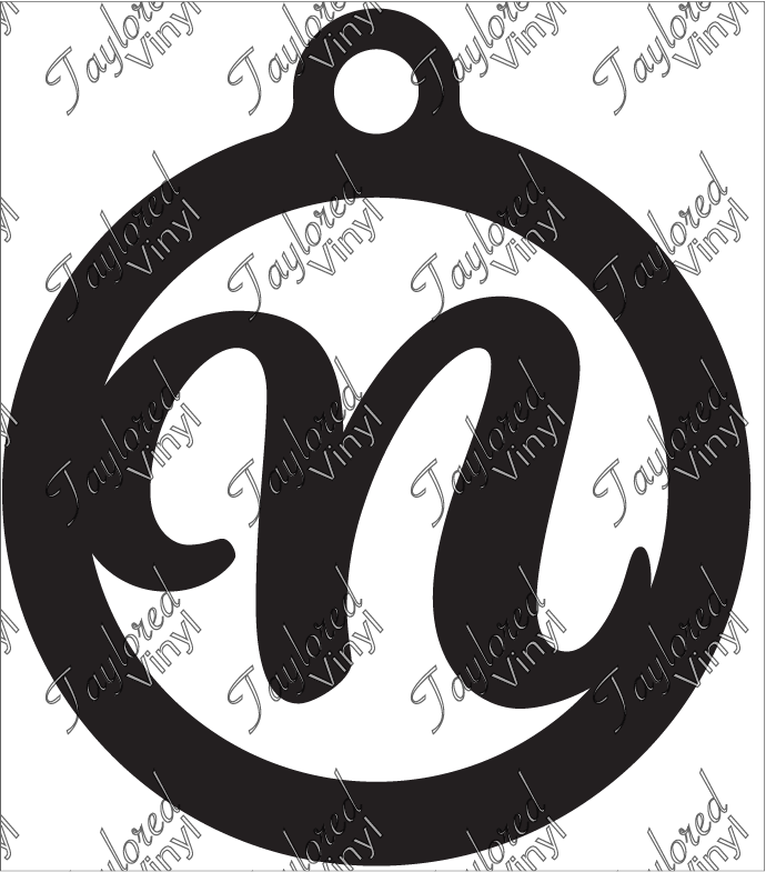N Circle Monogram Acrylic Blank Keychain
