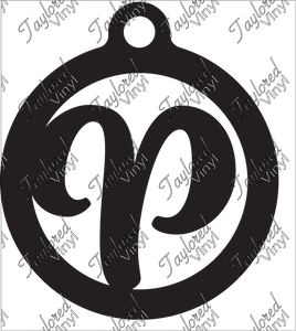 P Circle Monogram Acrylic Blank Keychain