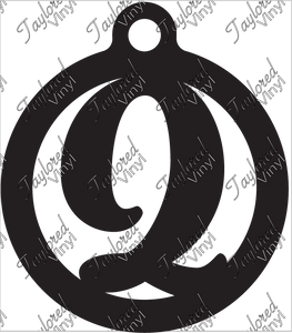 Q Circle Monogram Acrylic Blank Keychain