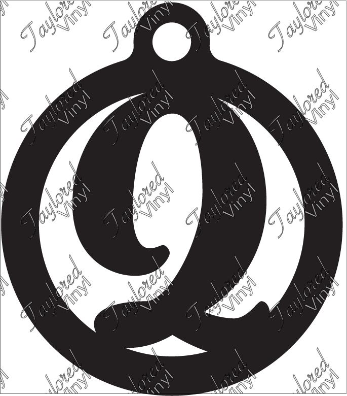 Q Circle Monogram Acrylic Blank Keychain