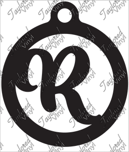 R Circle Monogram Acrylic Blank Keychain