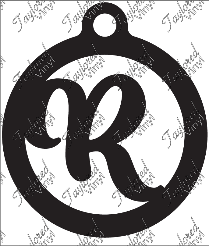 R Circle Monogram Acrylic Blank Keychain