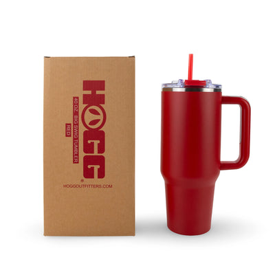 Red -40oz Powder Coated Big Swig Tumbler-HOGG