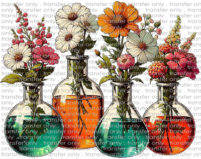 SCH 1019 Science Beakers with Flowers