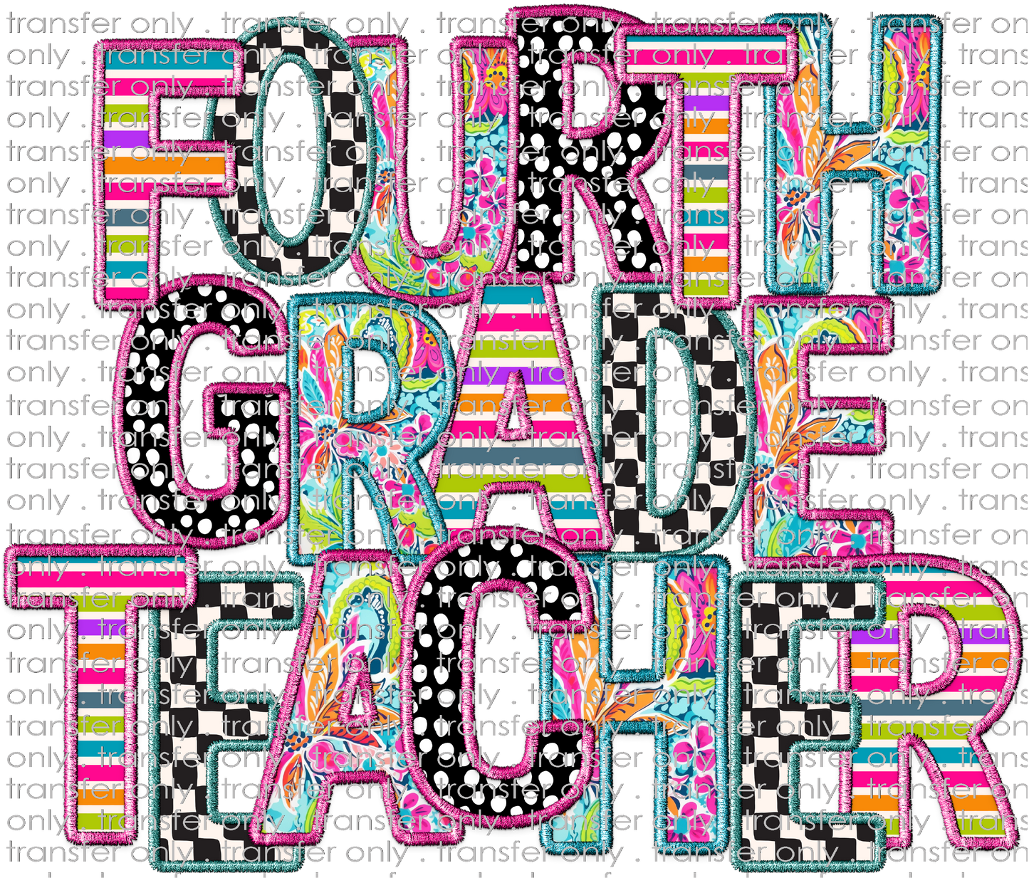 SCH 2116 Fourth Grade Teacher Patchwork Applique