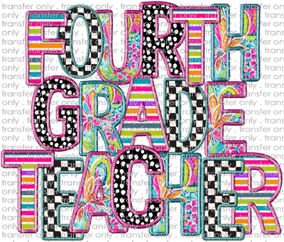 SCH 2116 Fourth Grade Teacher Patchwork Applique