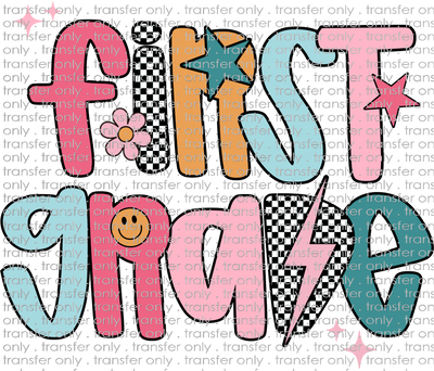 SCH 2126 First Grade Retro Stars and Flowers