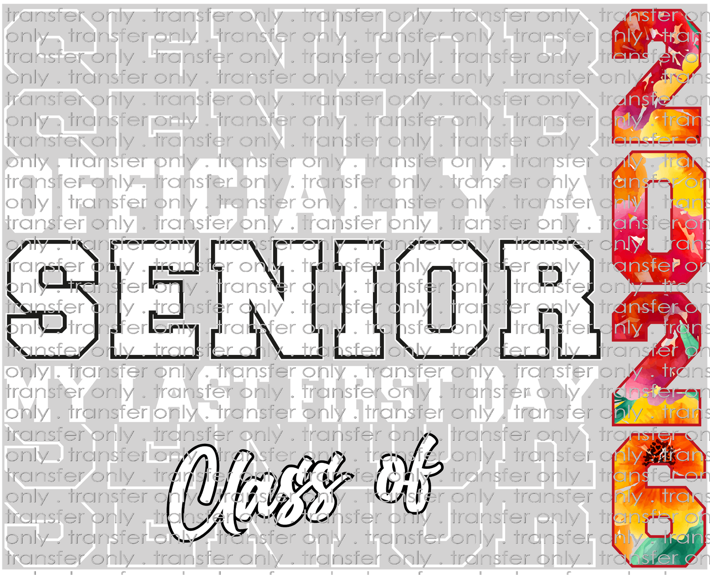 SCH 2155 Senior Stack Red and Yellow Floral