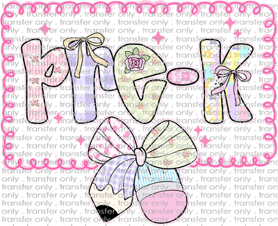 SCH 2192 Pre-K Pink Swirl with Pattern Bow