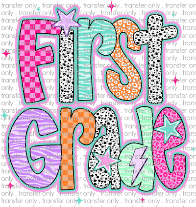 SCH 2260 1st Grade Doodle Stars Dalmatian Pink Purple Orange Teal