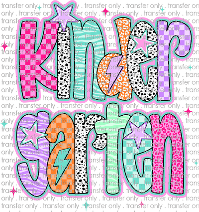 SCH 2266 Kindergarten Doodle Stars Dalmatian Pink Purple Orange Teal