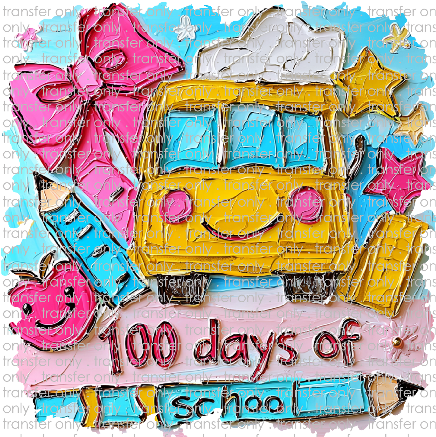 SCH 2294 100 Days of School Painted School Bus