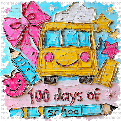 SCH 2294 100 Days of School Painted School Bus