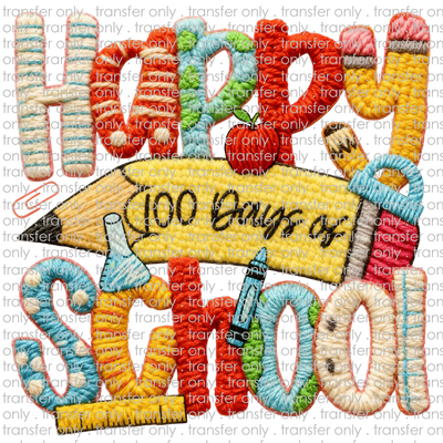 SCH 2303 Happy 100 Days of School Faux Crochet