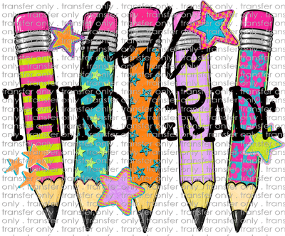 SCH 2377 Hello Third Grade Pencil Background