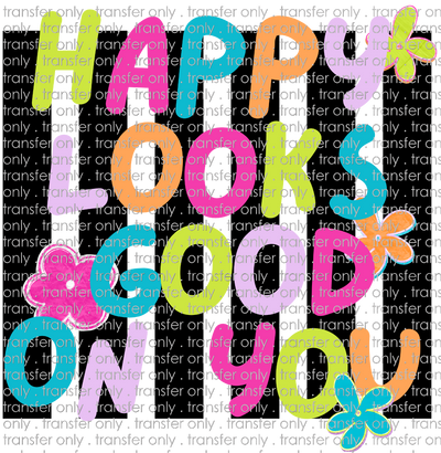 SCH 2386 Happy Looks Good on You Black Stripes