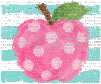 SCH 2389 Teal Stripes Apple with Dots