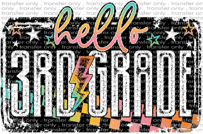 SCH 763 Hello 3rd Grade Grunge Colorful