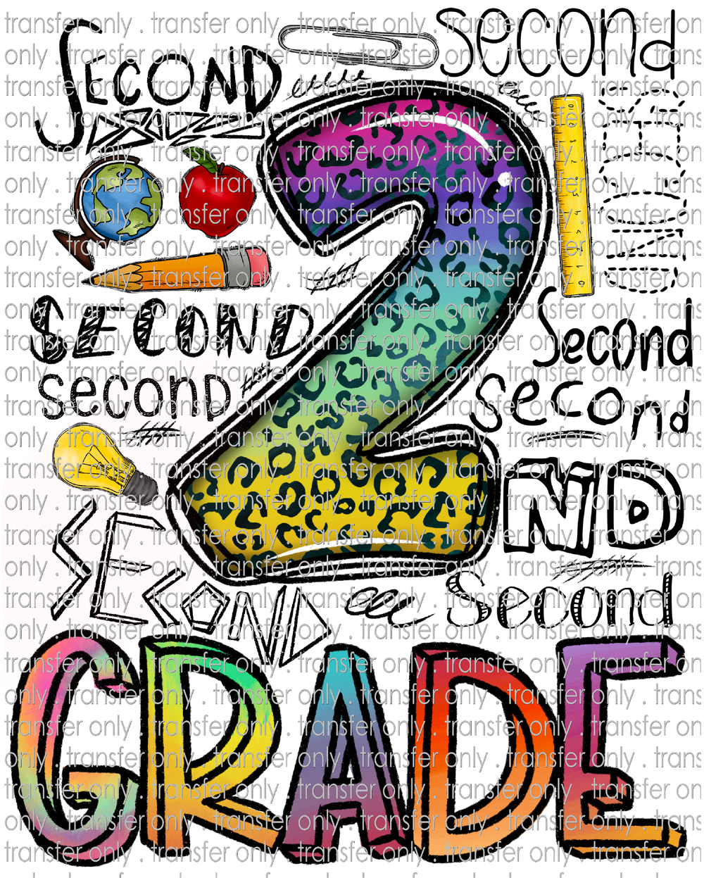 SCH 771 2nd Grade Teacher Tie Dye Word Art