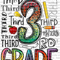 SCH 793 Third Grade Tie Dye Word Art