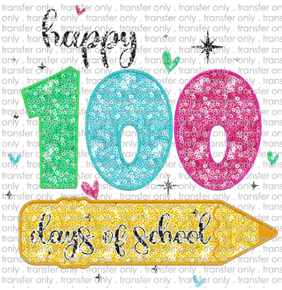 SCH 859 Happy 100 Days of School Faux Sequins